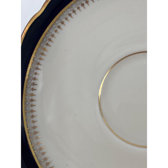 KPM Germany Vintage Porcelain Teacup  Saucer Set Gold Trim And Navy Accent - Picture 6 of 9